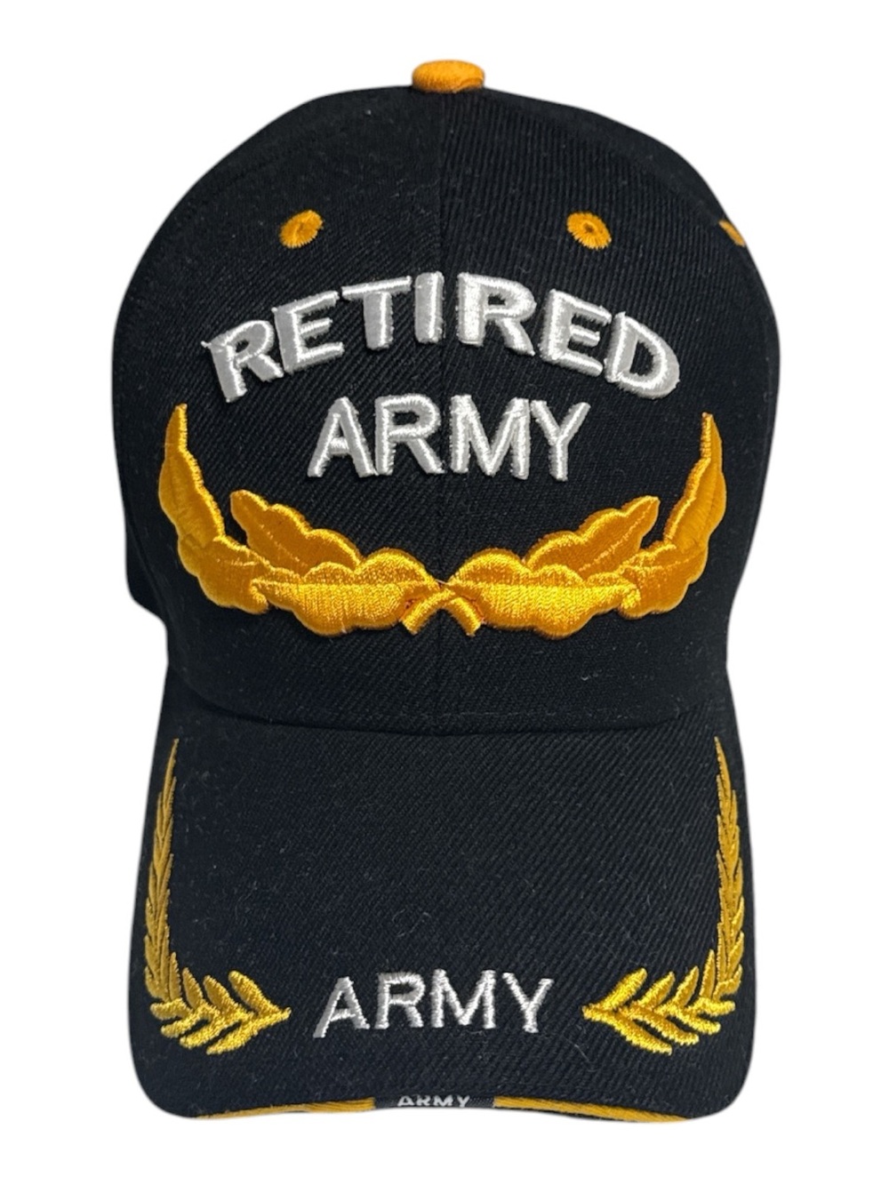 U.S. Army Black Cap with Gold Embroidery